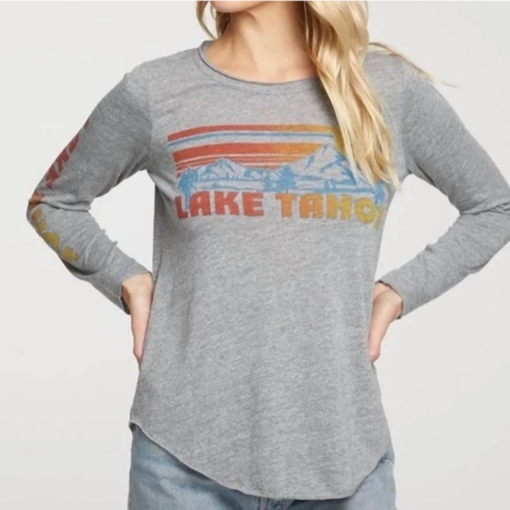 Chaser Lake Tahoe Graphic Long Sleeve Tee Grey Size S